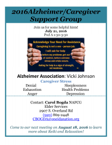 Alzheimer and Caregiver Support Group @ Oneida Elder Services Pod A | Hobart | Wisconsin | United States