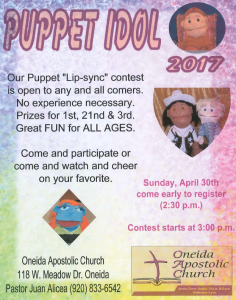 Puppet Idol - Oneida Apostolic Church @ Oneida Apostolic Church