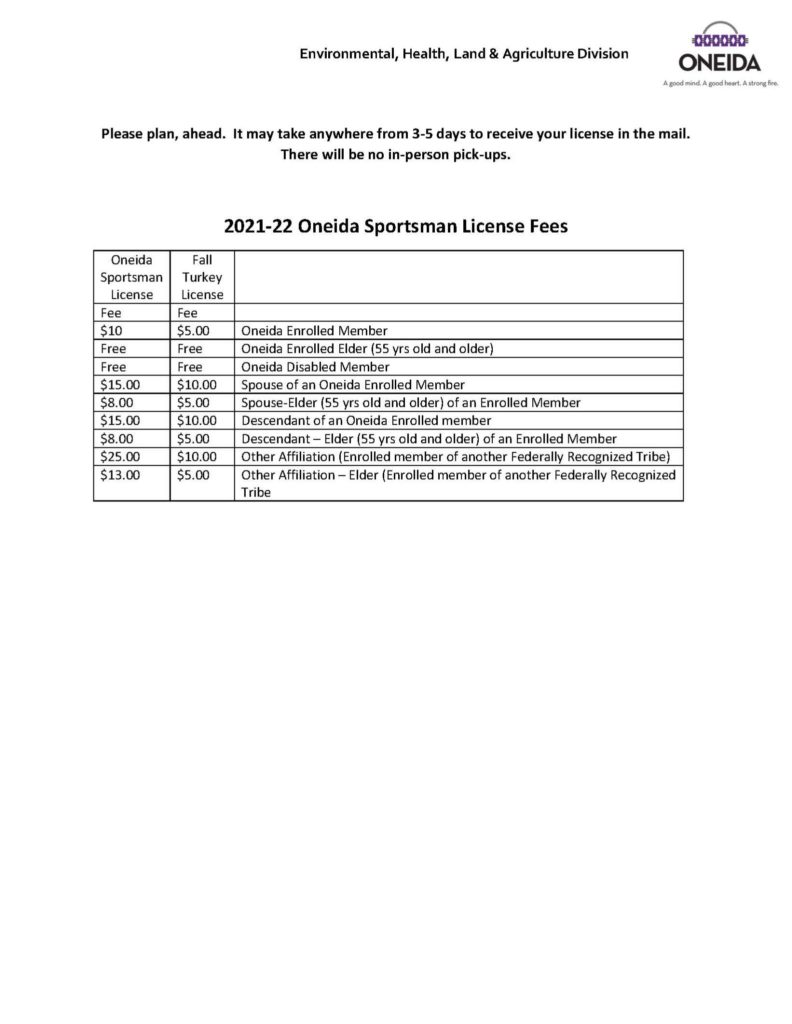 Oneida Nation Hunting & Fishing