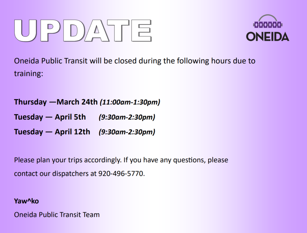 Oneida Nation Oneida Public Transit