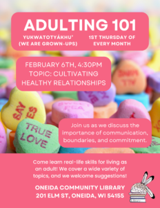 Adulting 101: February topic is Cultivating Healthy Relationships